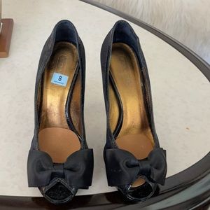 Vintage Coach Bow Tie Peep Toe Heels